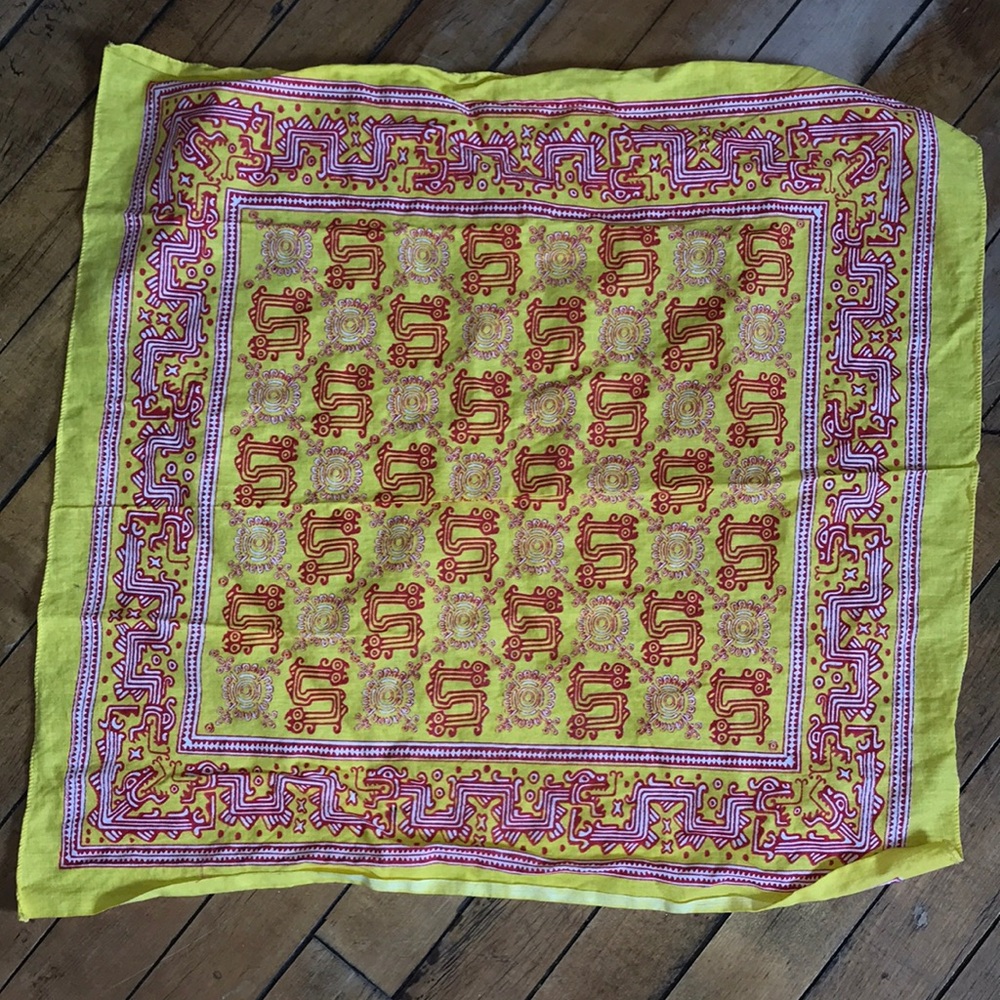 Vibrant Yellow and Pink Scarf